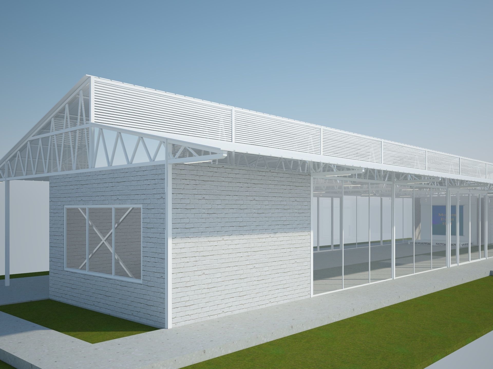 Modern Event Hall 3D model_5