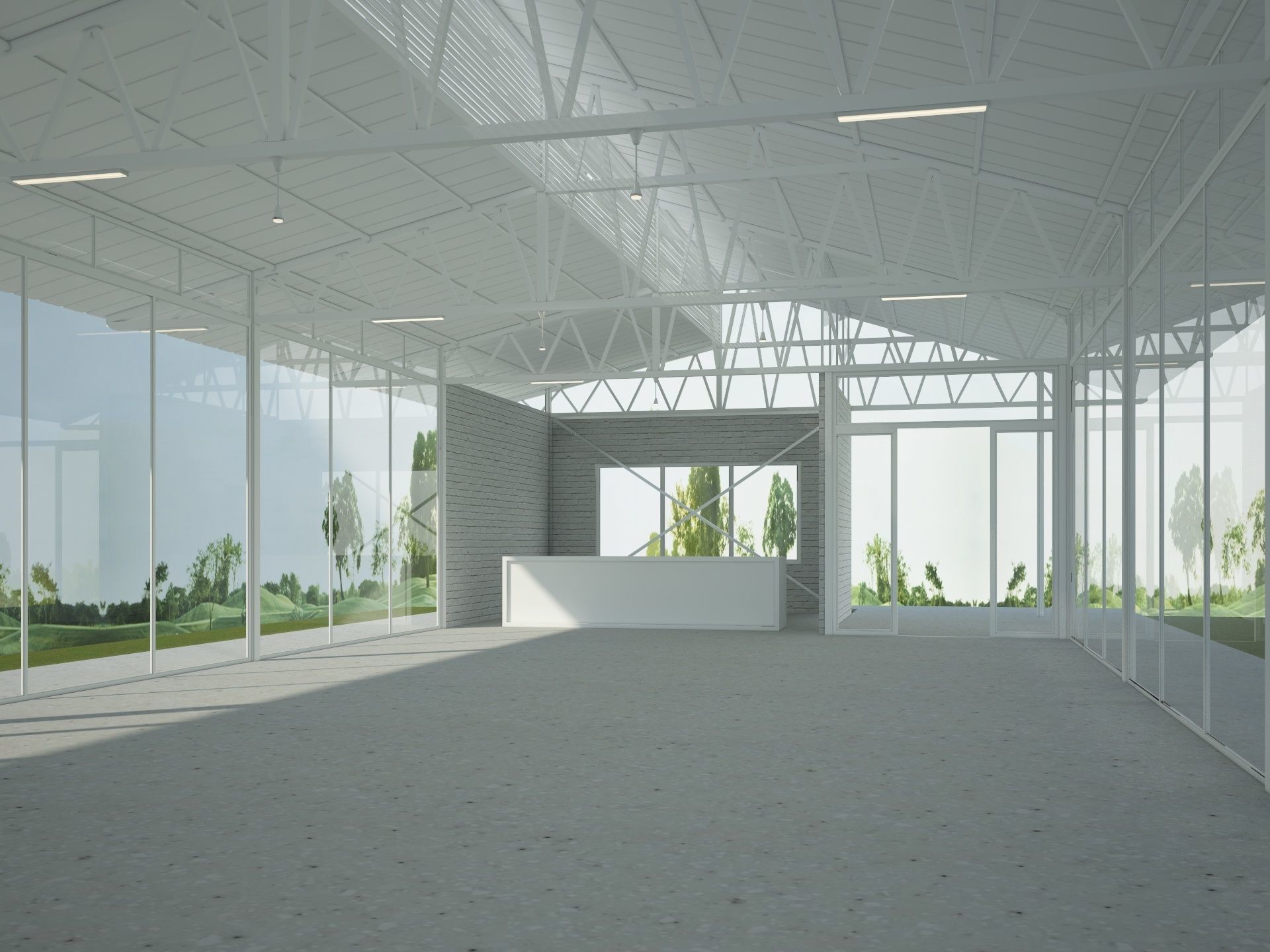 Modern Event Hall 3D model_4