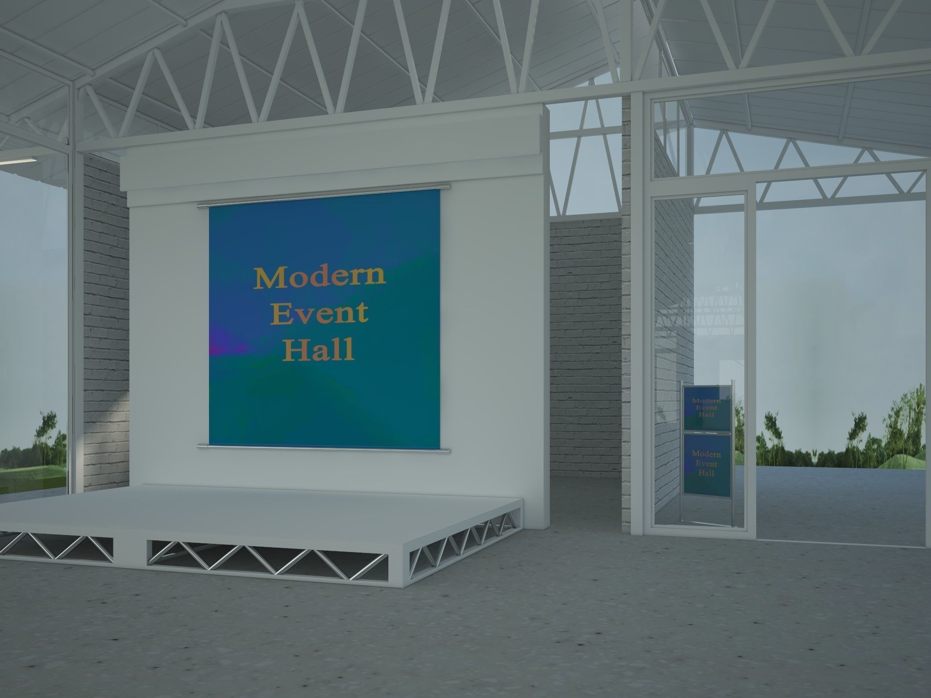 Modern Event Hall 3D model_12