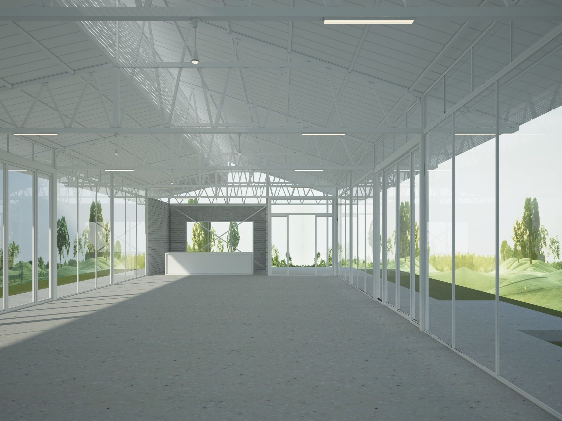 Modern Event Hall 3D model_2