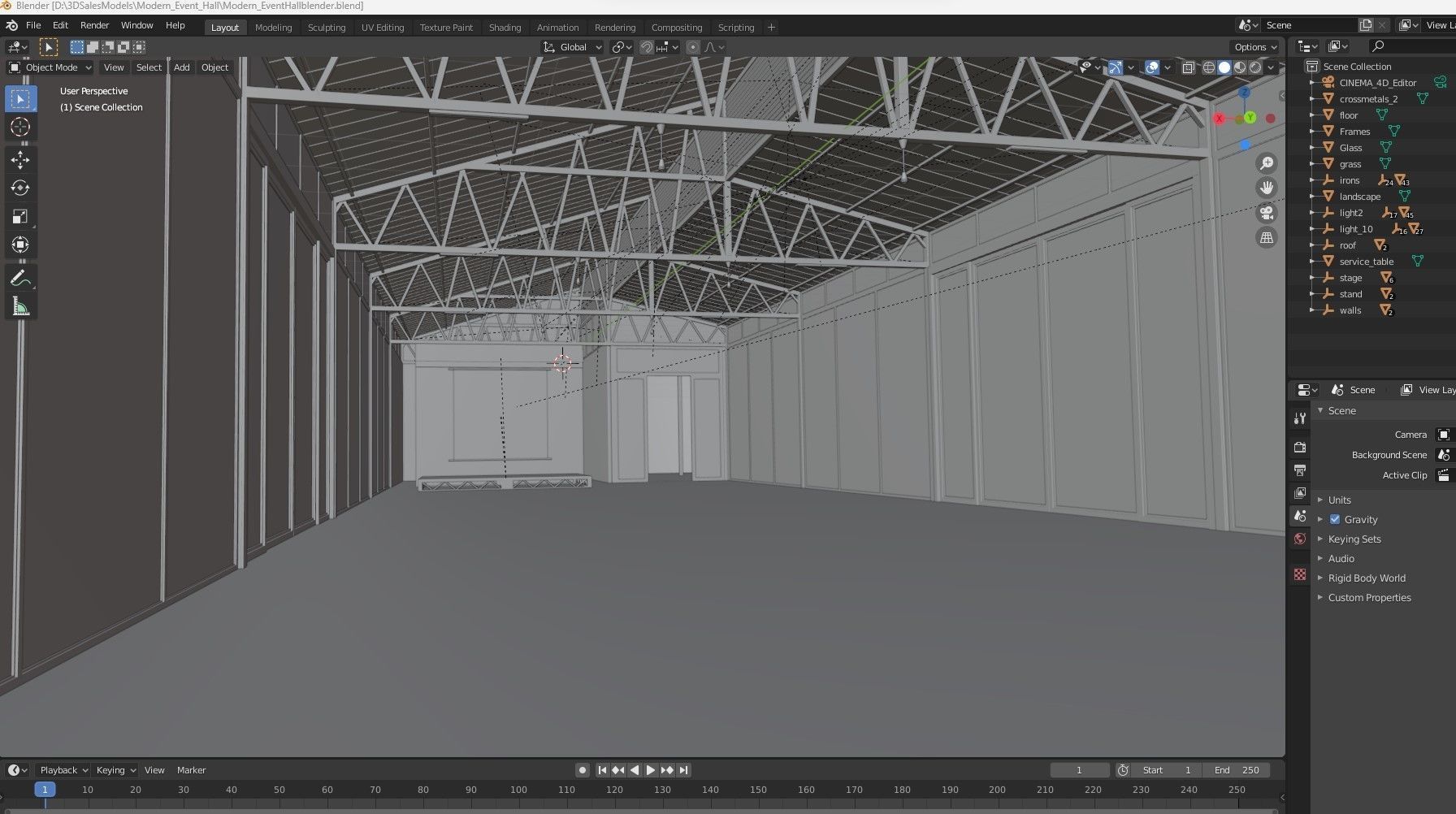 Modern Event Hall 3D model_27