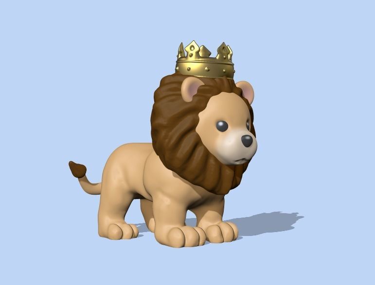 A cute Lion King to decorate and play 3D print model_1