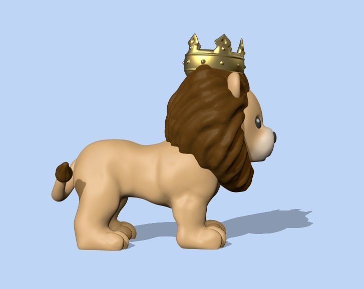 A cute Lion King to decorate and play 3D print model_2