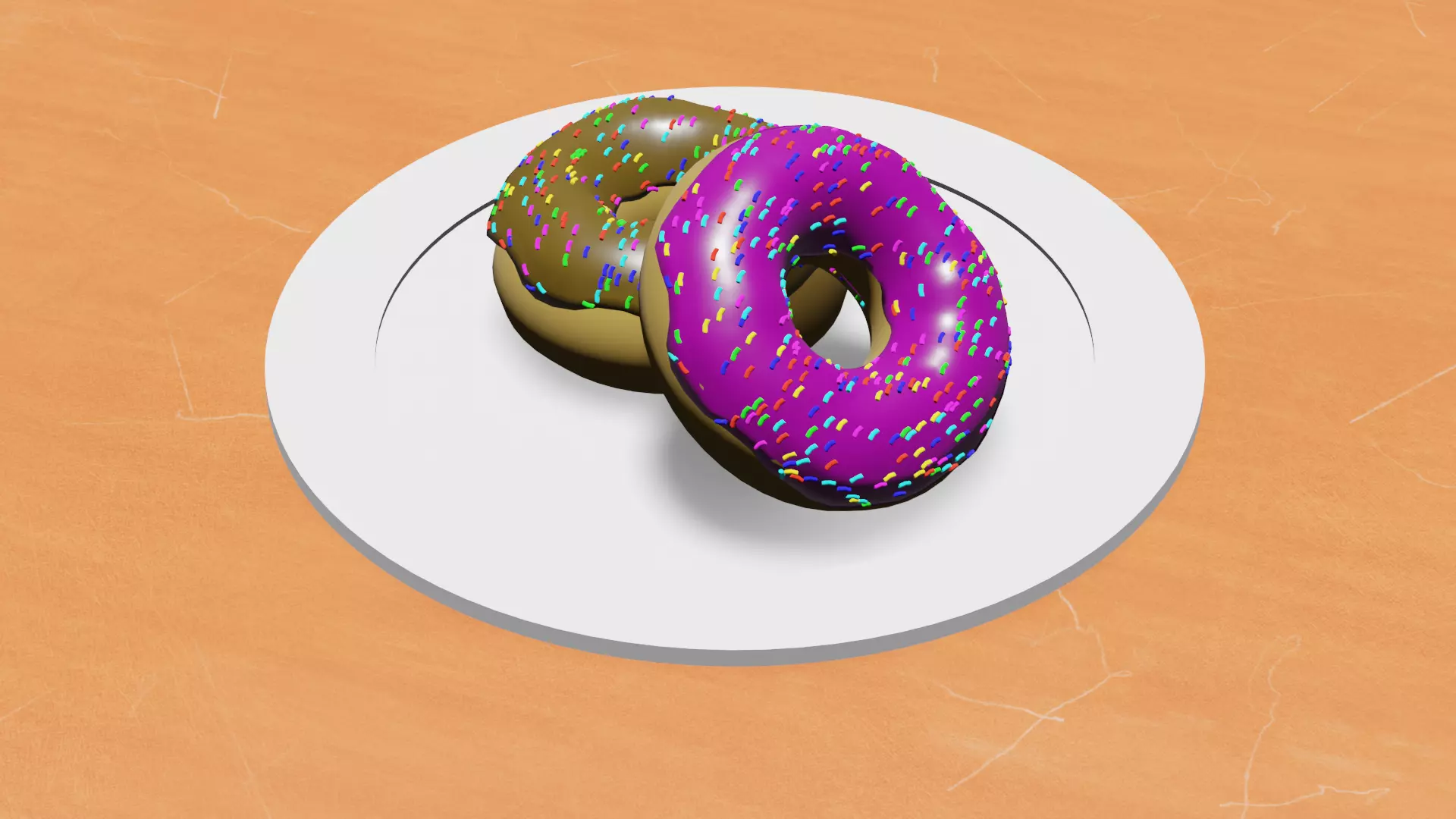 Free Low Poly Donut Plate Free low-poly 3D model_0