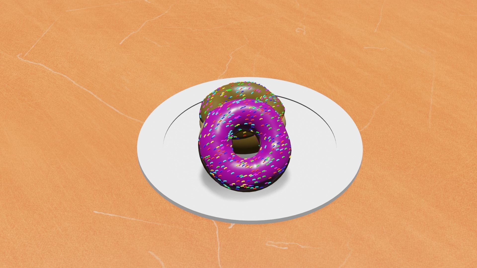 Free Low Poly Donut Plate Free low-poly 3D model_1