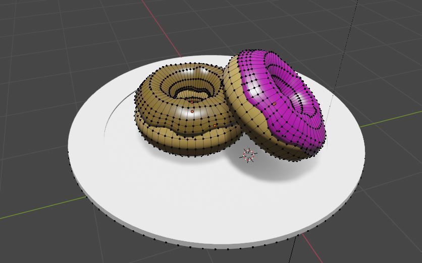 Free Low Poly Donut Plate Free low-poly 3D model_2