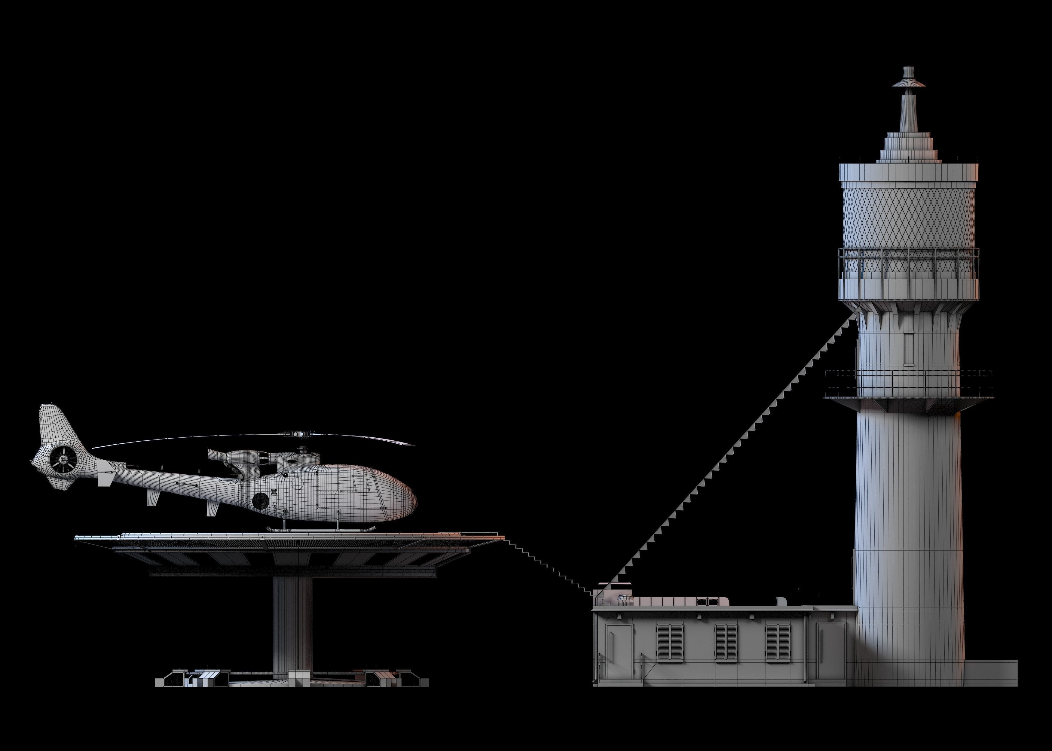 Lighthouse helicopter and 3D model_10