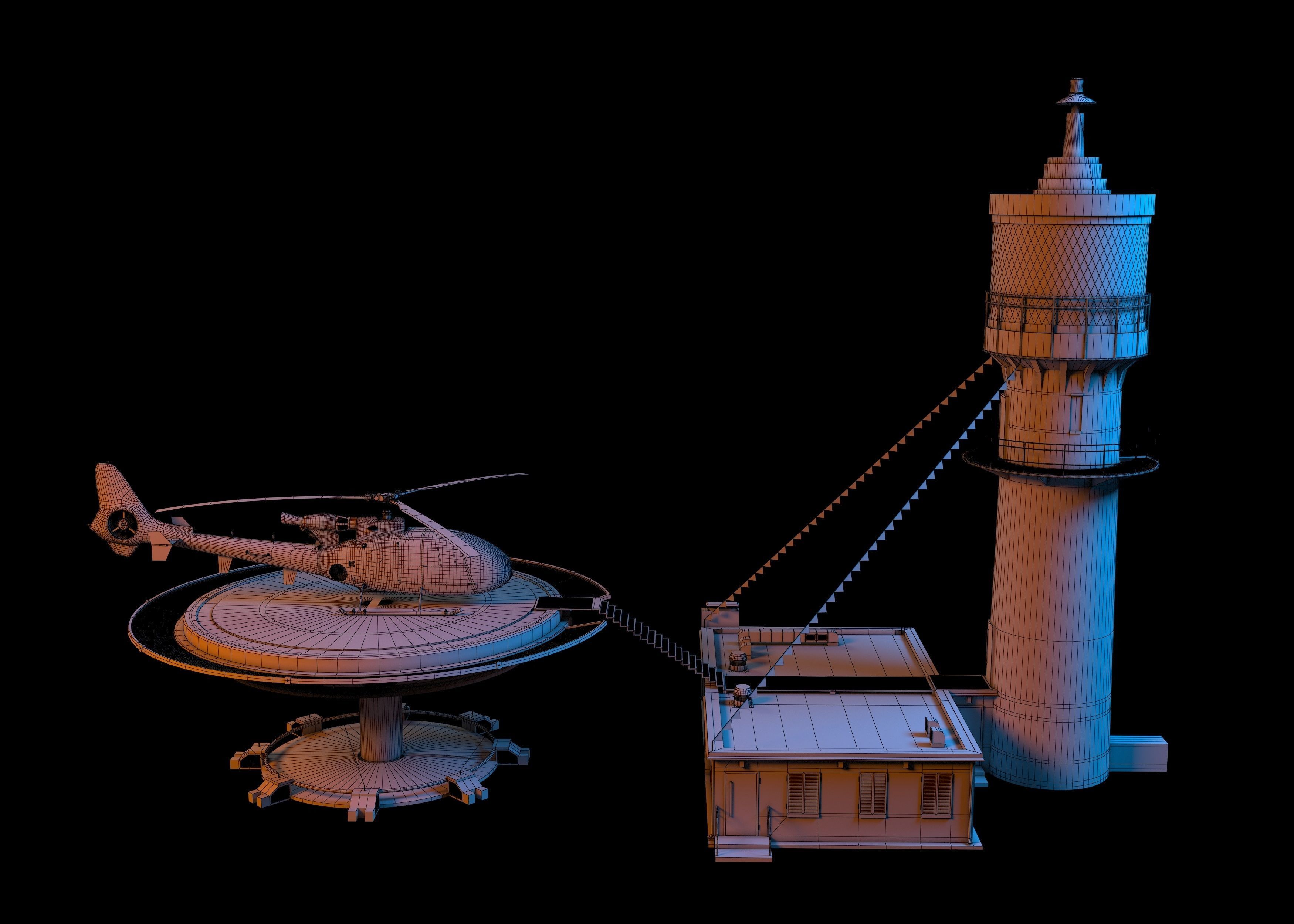 Lighthouse helicopter and 3D model_13