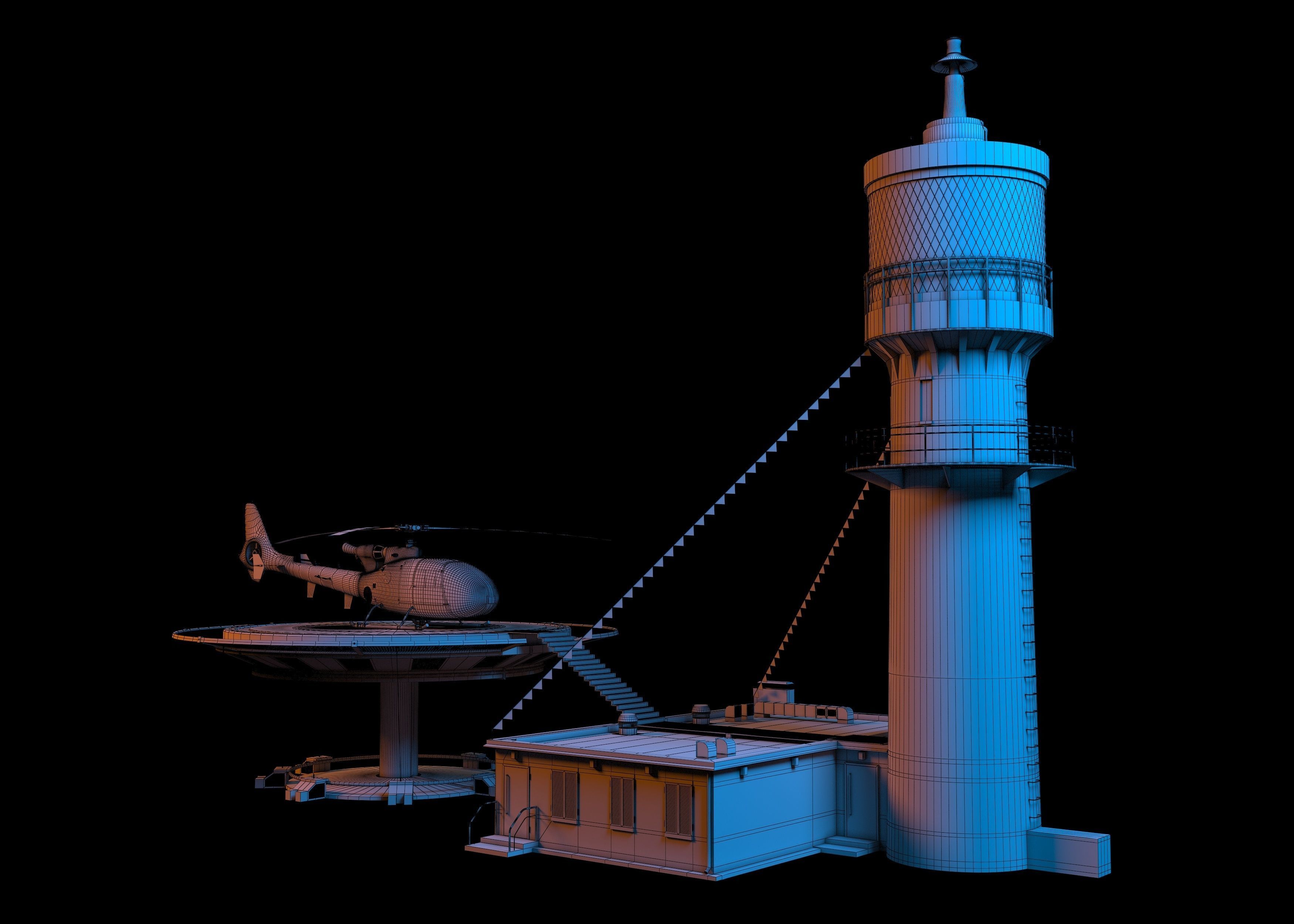 Lighthouse helicopter and 3D model_12