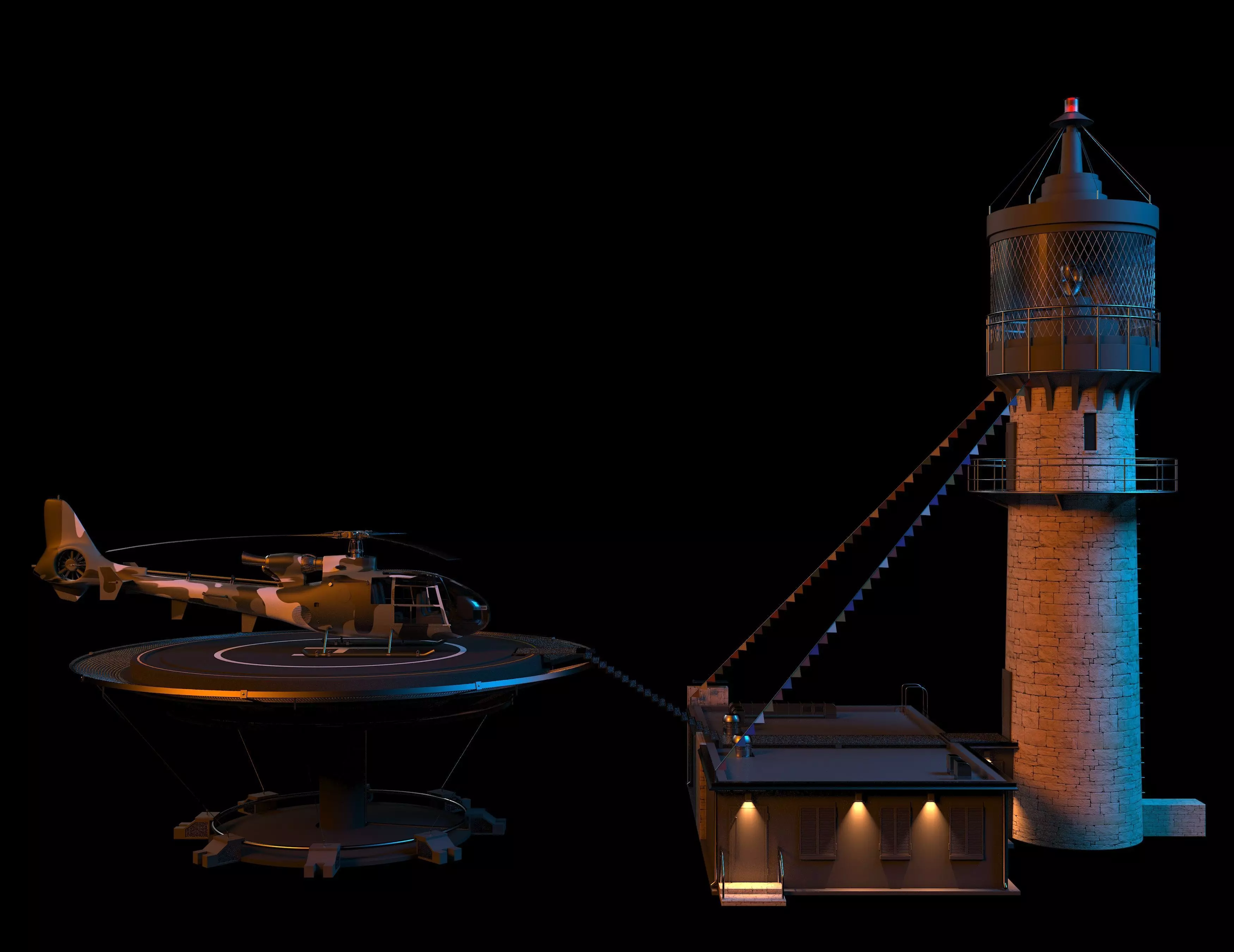 Lighthouse helicopter and 3D model_0