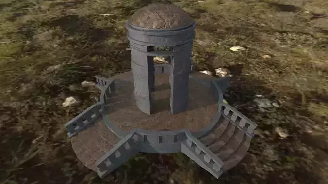 Gazebo lighthouse in middle of field