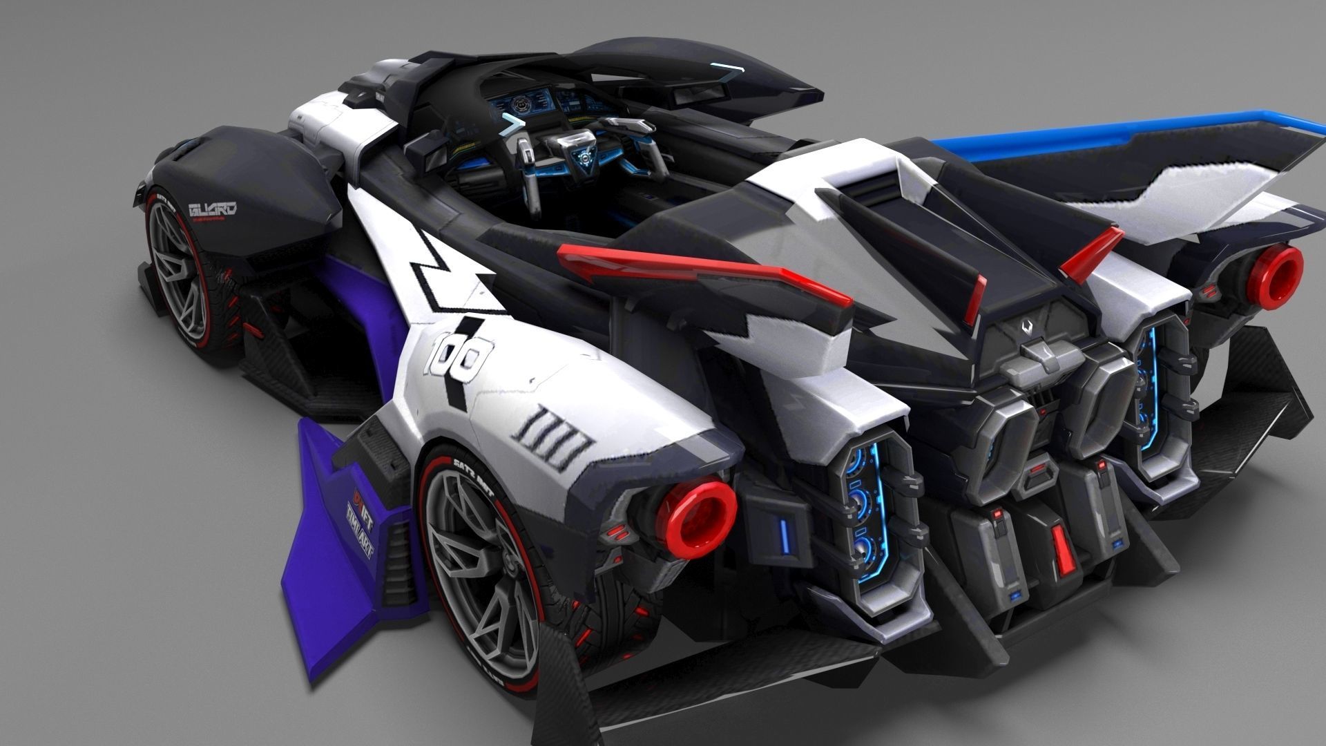  SuperCar Fire Line Chase 3d Model QQ Speed 3D model_1