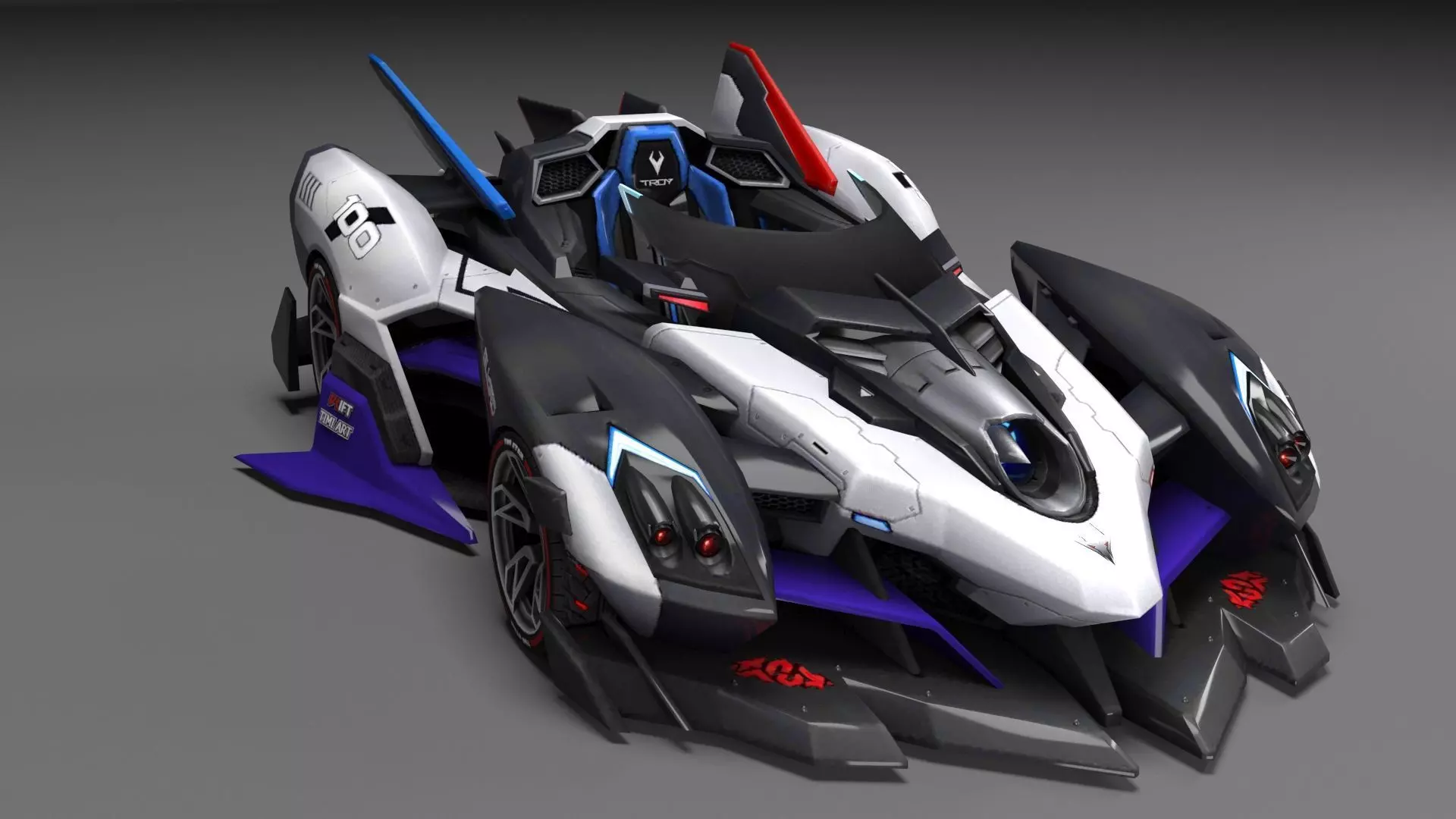  SuperCar Fire Line Chase 3d Model QQ Speed 3D model_0