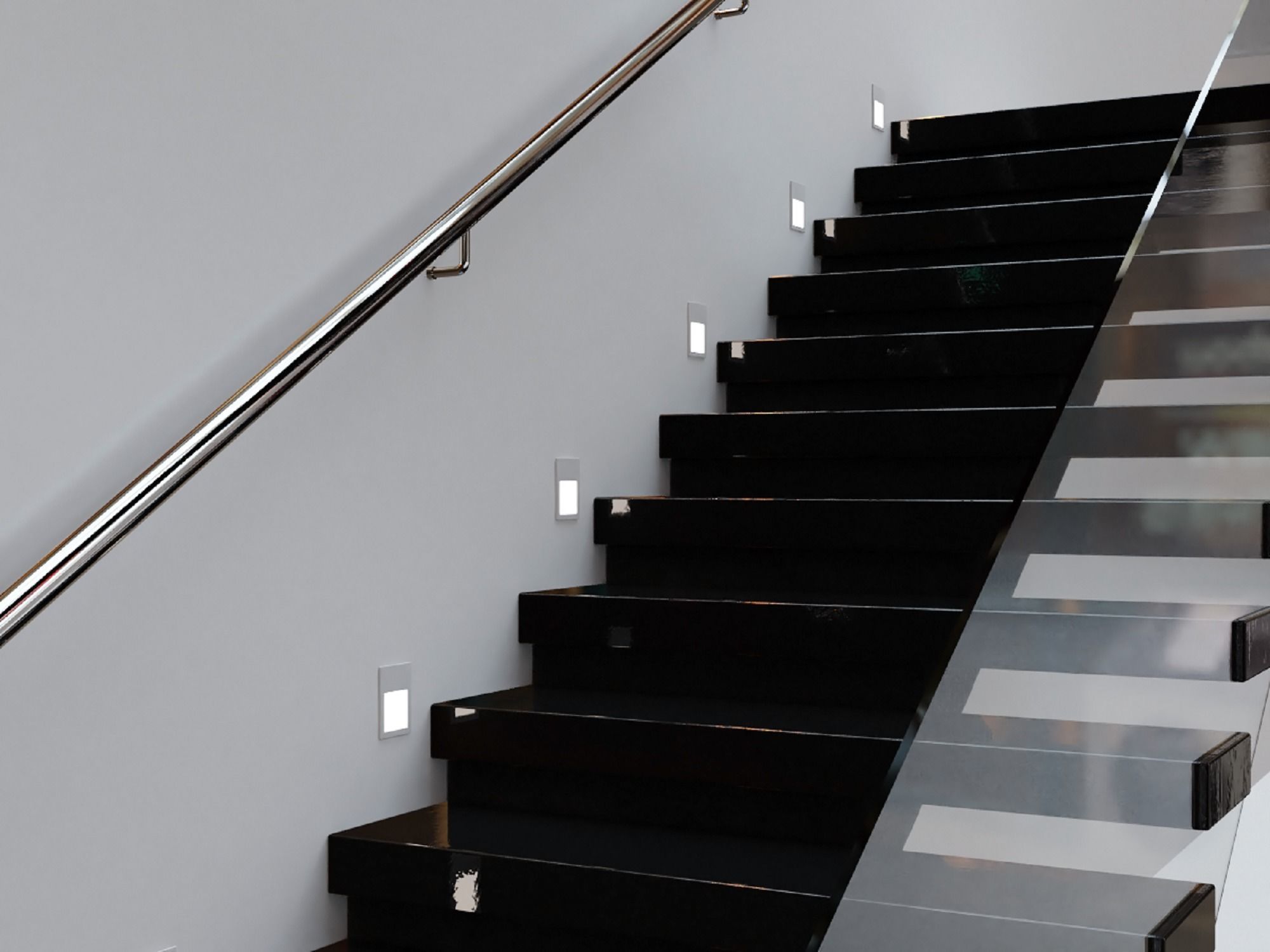 Stairs Set 03 - 2 floor Stairs with 3 diferent designs Low-poly 3D model_5