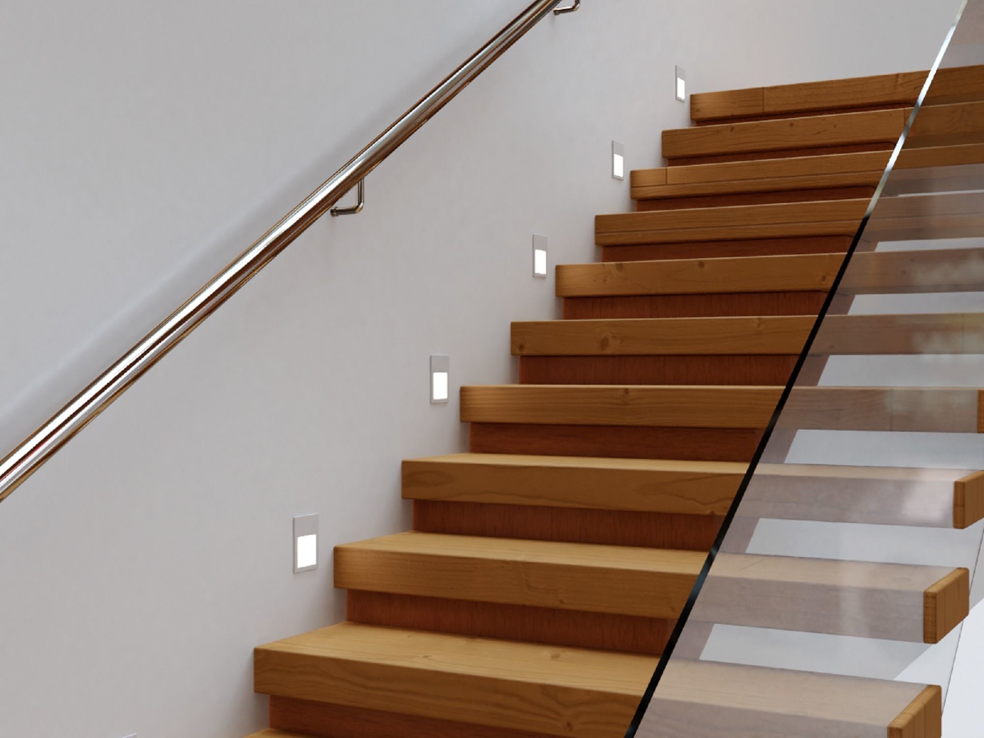 Stairs Set 03 - 2 floor Stairs with 3 diferent designs Low-poly 3D model_1