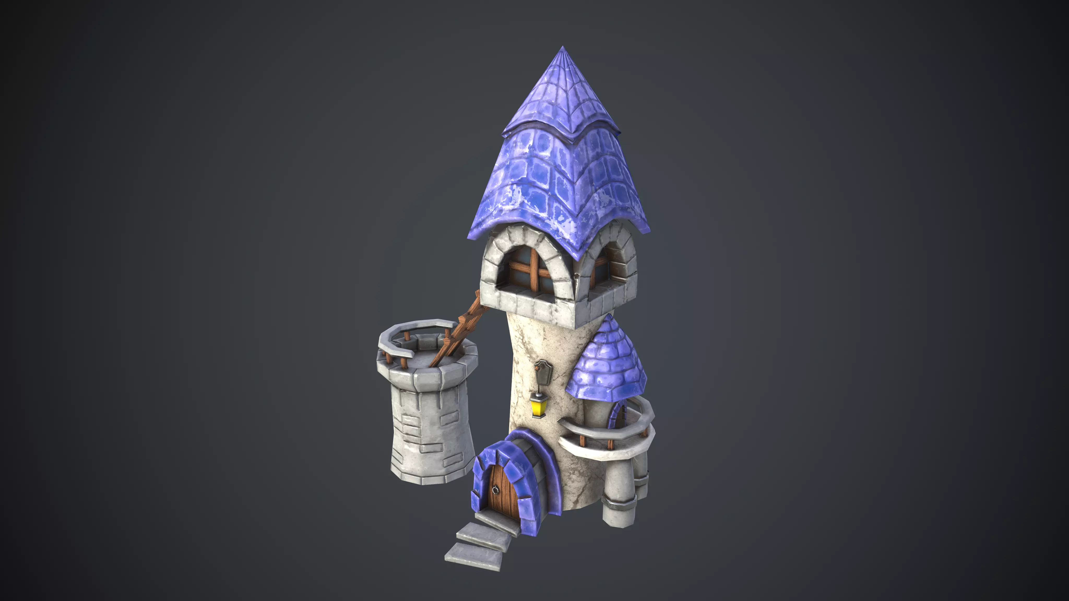 Cartoon Magic tower Low-poly 3D model