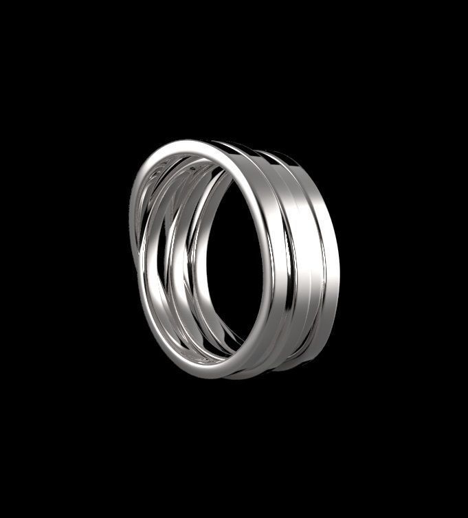Polished Lines Ring 3D print model_4