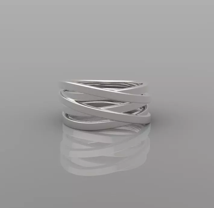 Polished Lines Ring 3D print model_0