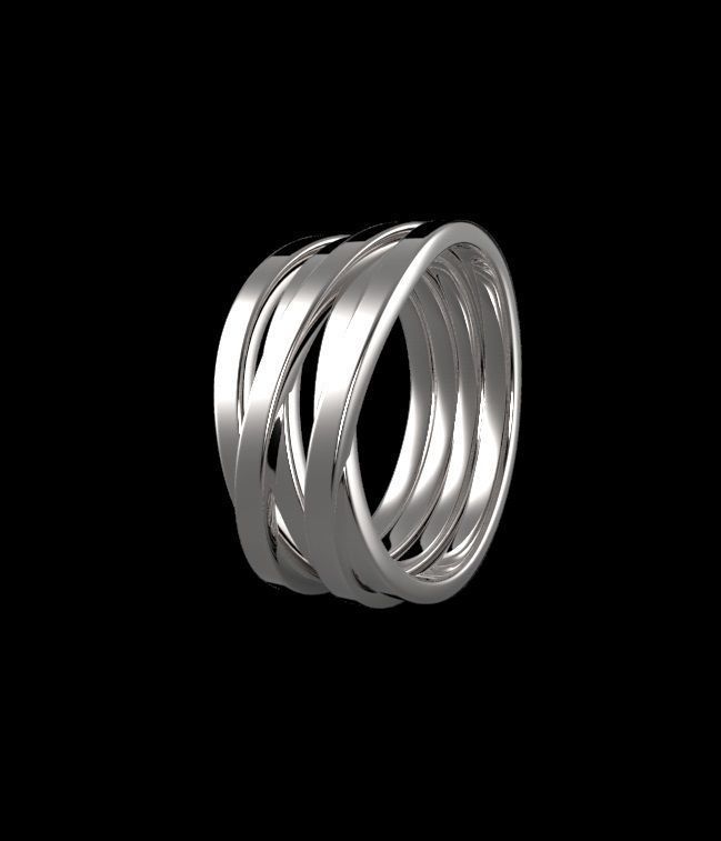 Polished Lines Ring 3D print model_3