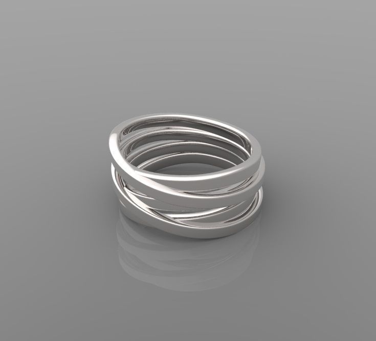Polished Lines Ring 3D print model_2