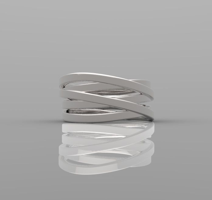 Polished Lines Ring 3D print model_1