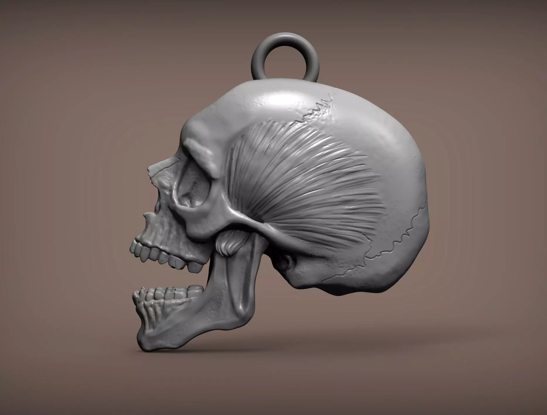 skull gold pendant 3D print model