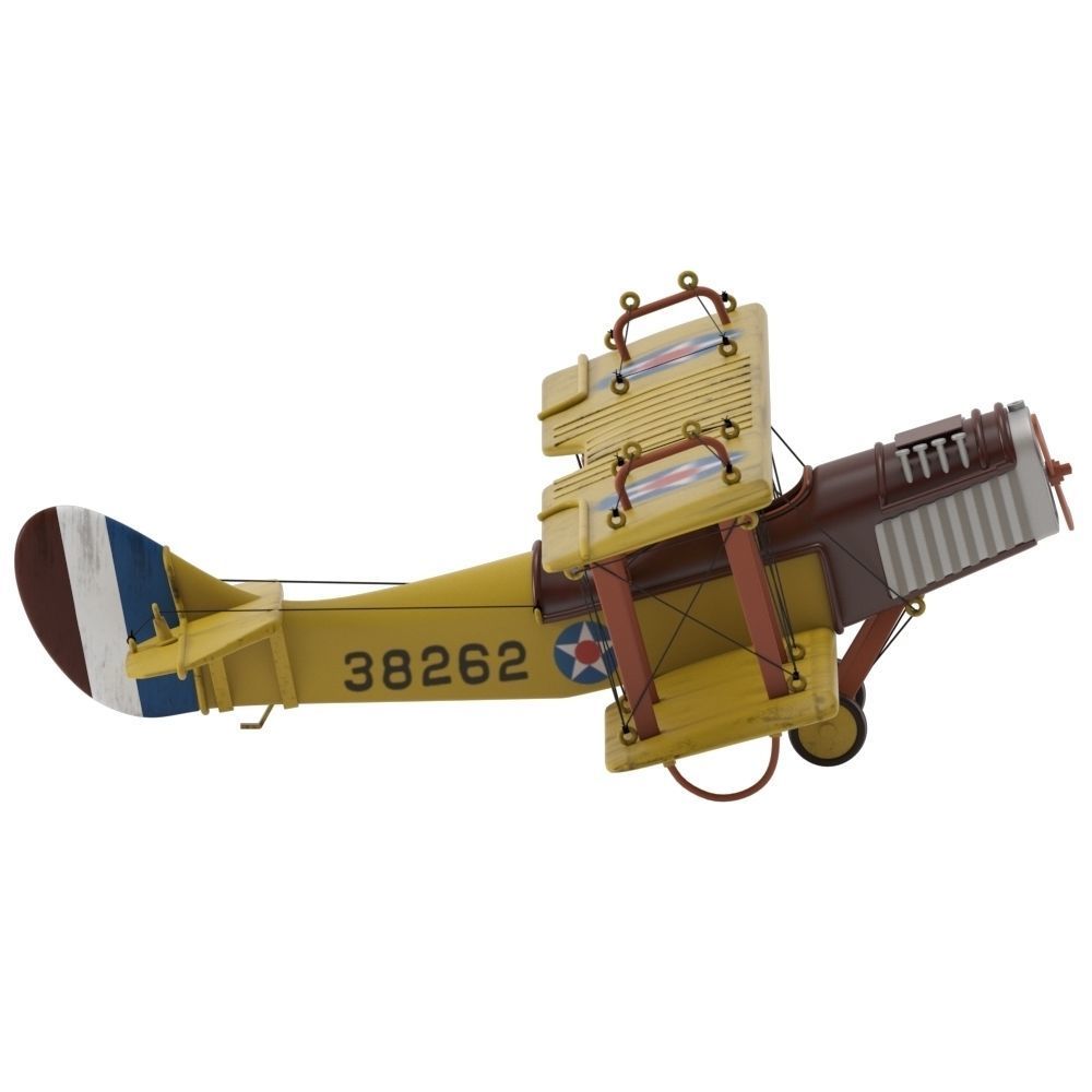 1918 Curtiss JN-4 Model Plane 3D model_2