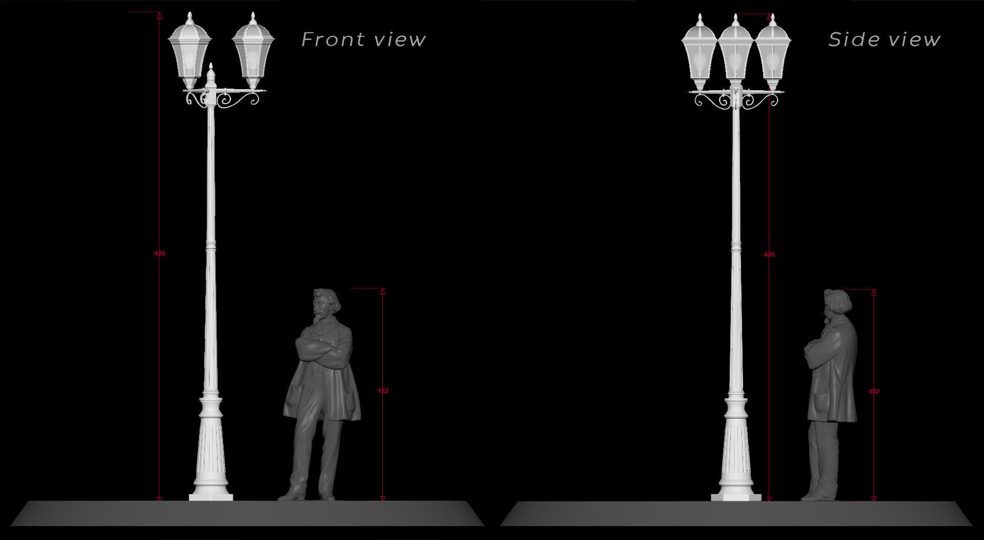 parisian street light  3D model_2