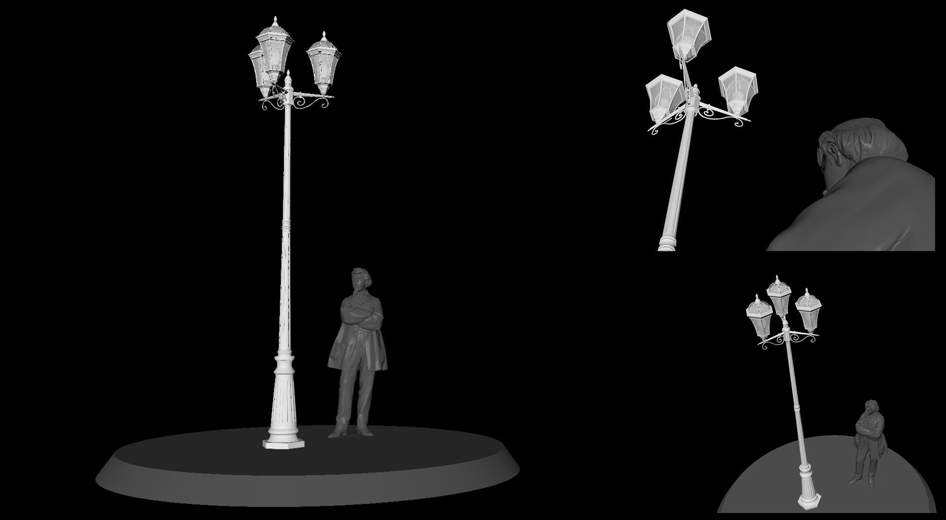 parisian street light  3D model_7