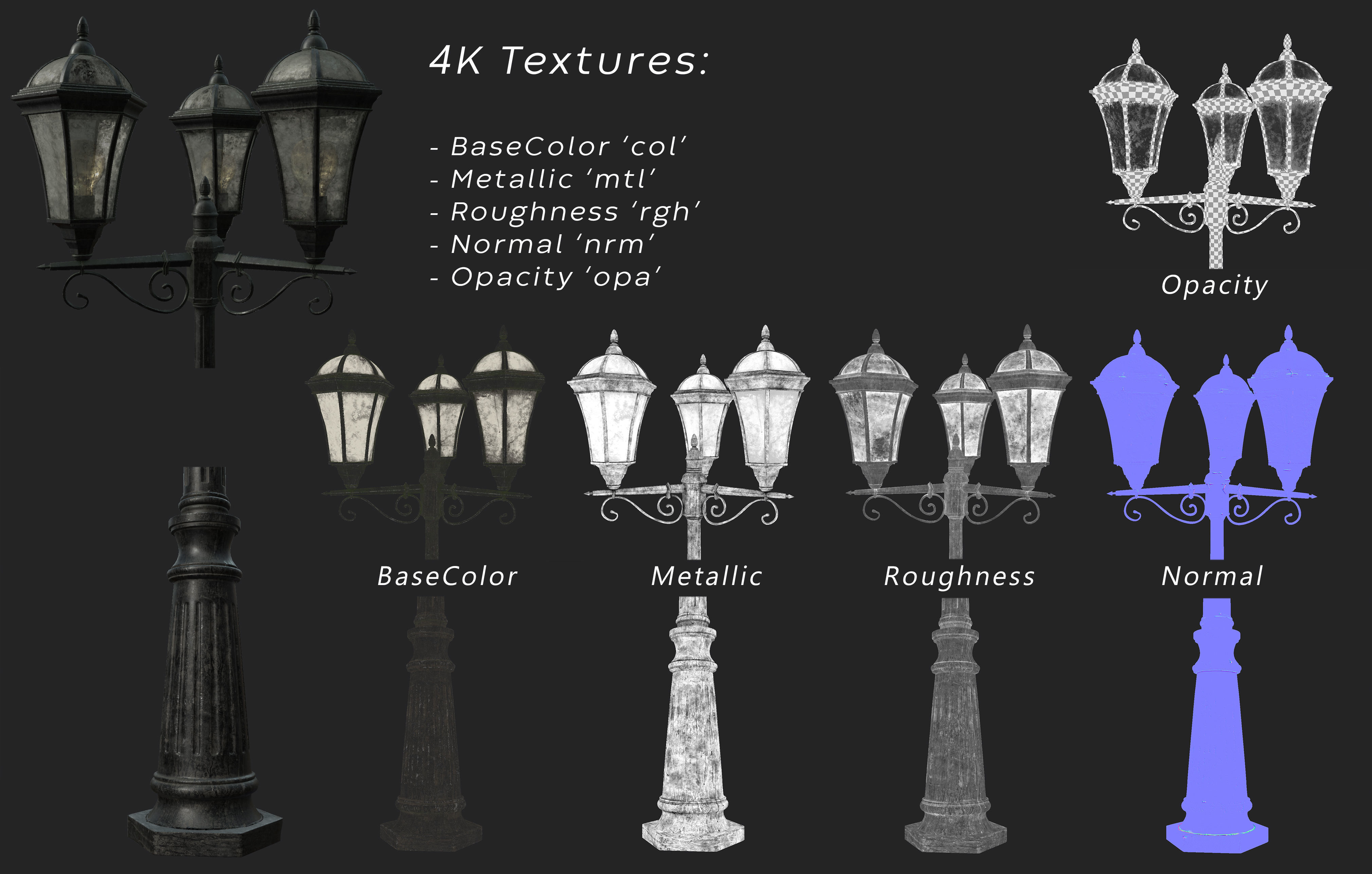 parisian street light  3D model_13