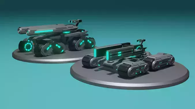 TANK-SCIFI Beginner Low-poly 3D model