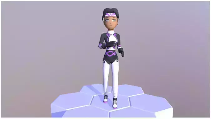 Purple Bandana Fighter girl