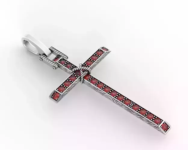Cross with stones 3D print model