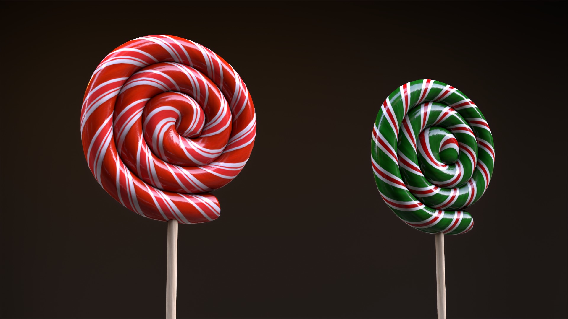 Candy canes and Christmas sweets Low-poly 3D model_8