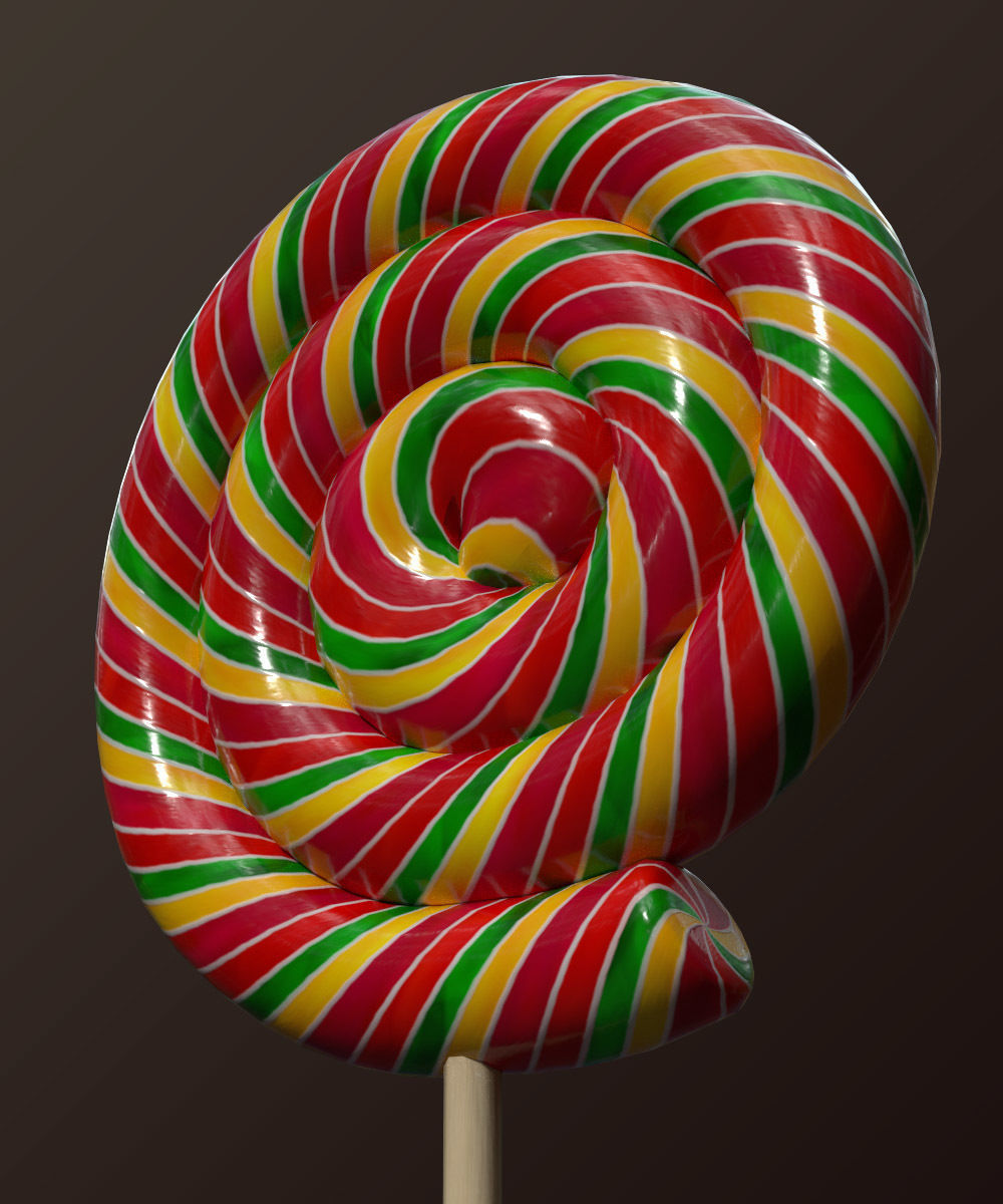 Candy canes and Christmas sweets Low-poly 3D model_25