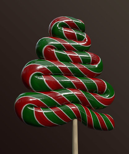 Candy canes and Christmas sweets Low-poly 3D model 5
