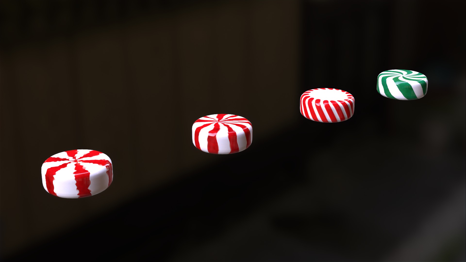 Candy canes and Christmas sweets Low-poly 3D model_13
