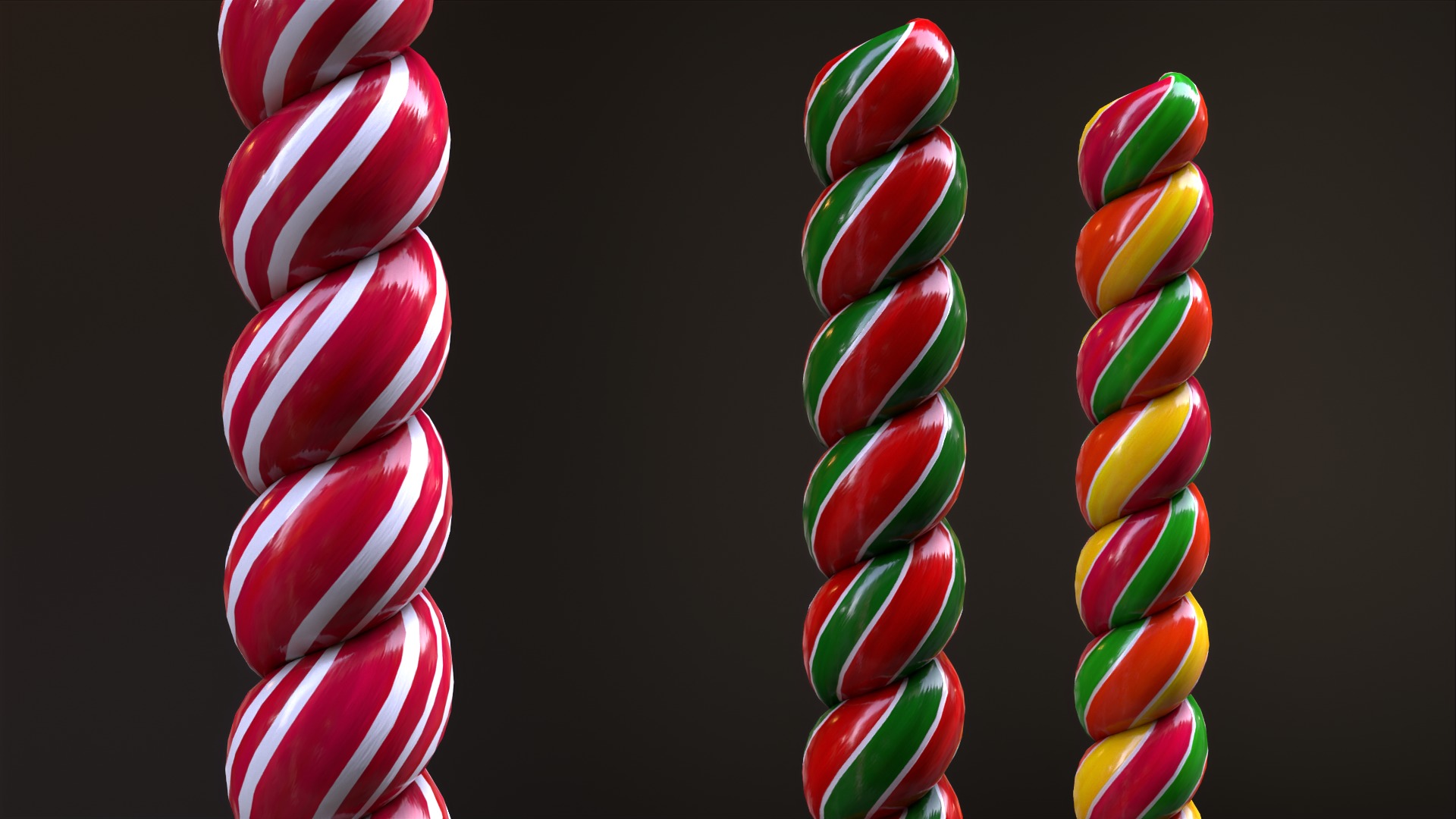Candy canes and Christmas sweets Low-poly 3D model_21