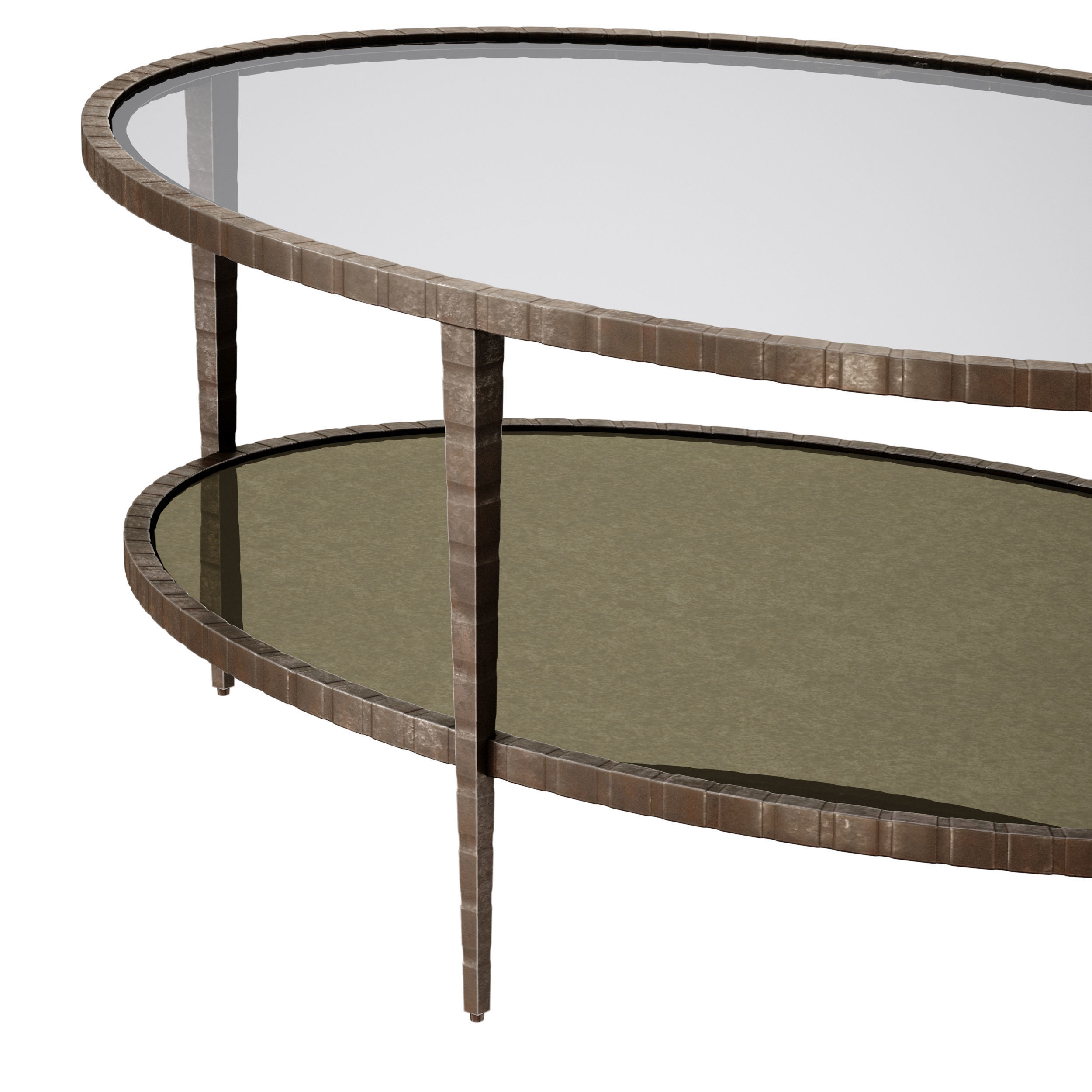 Clairemont Oval Coffee Table Crate and Barrel 3D model_11