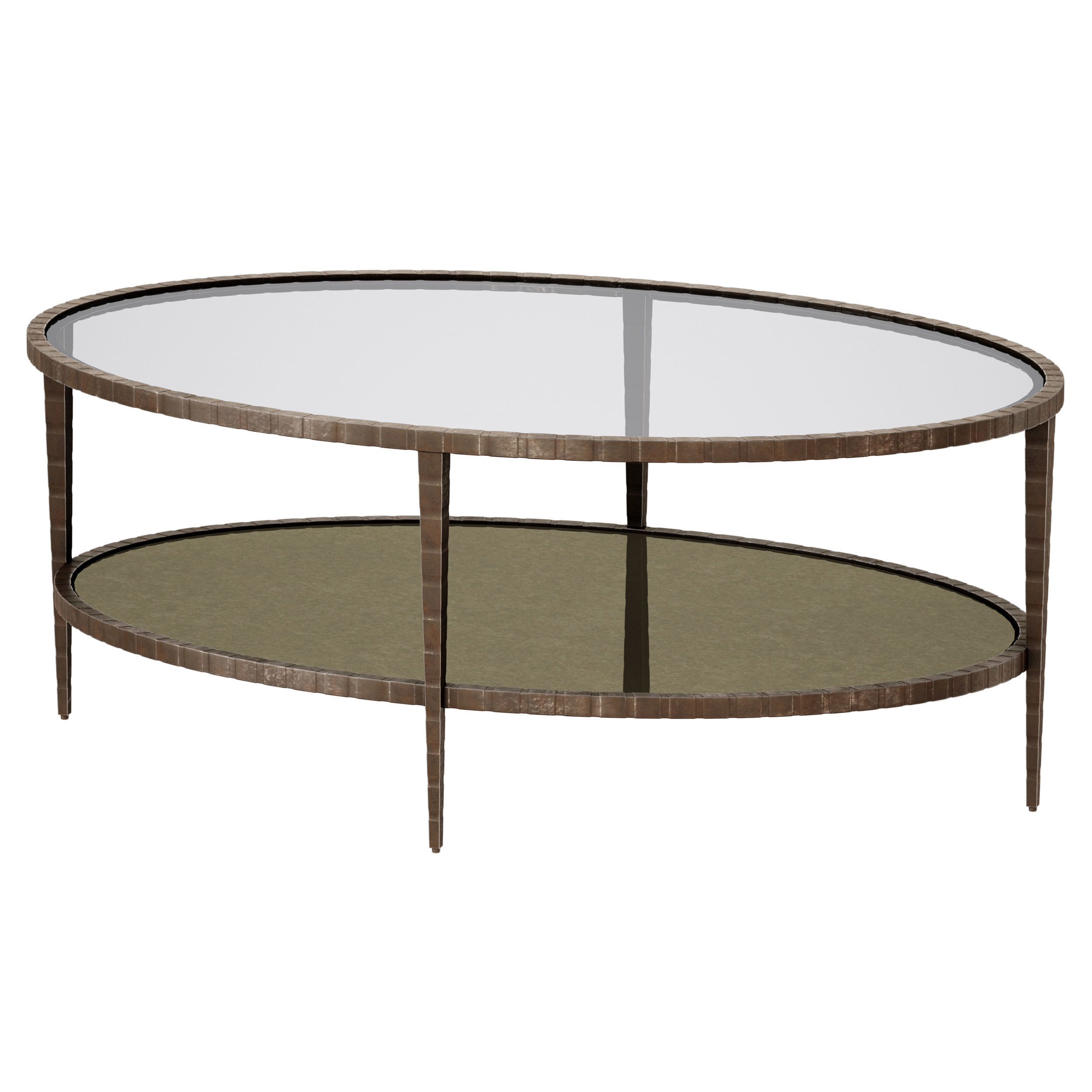 Clairemont Oval Coffee Table Crate and Barrel 3D model_6