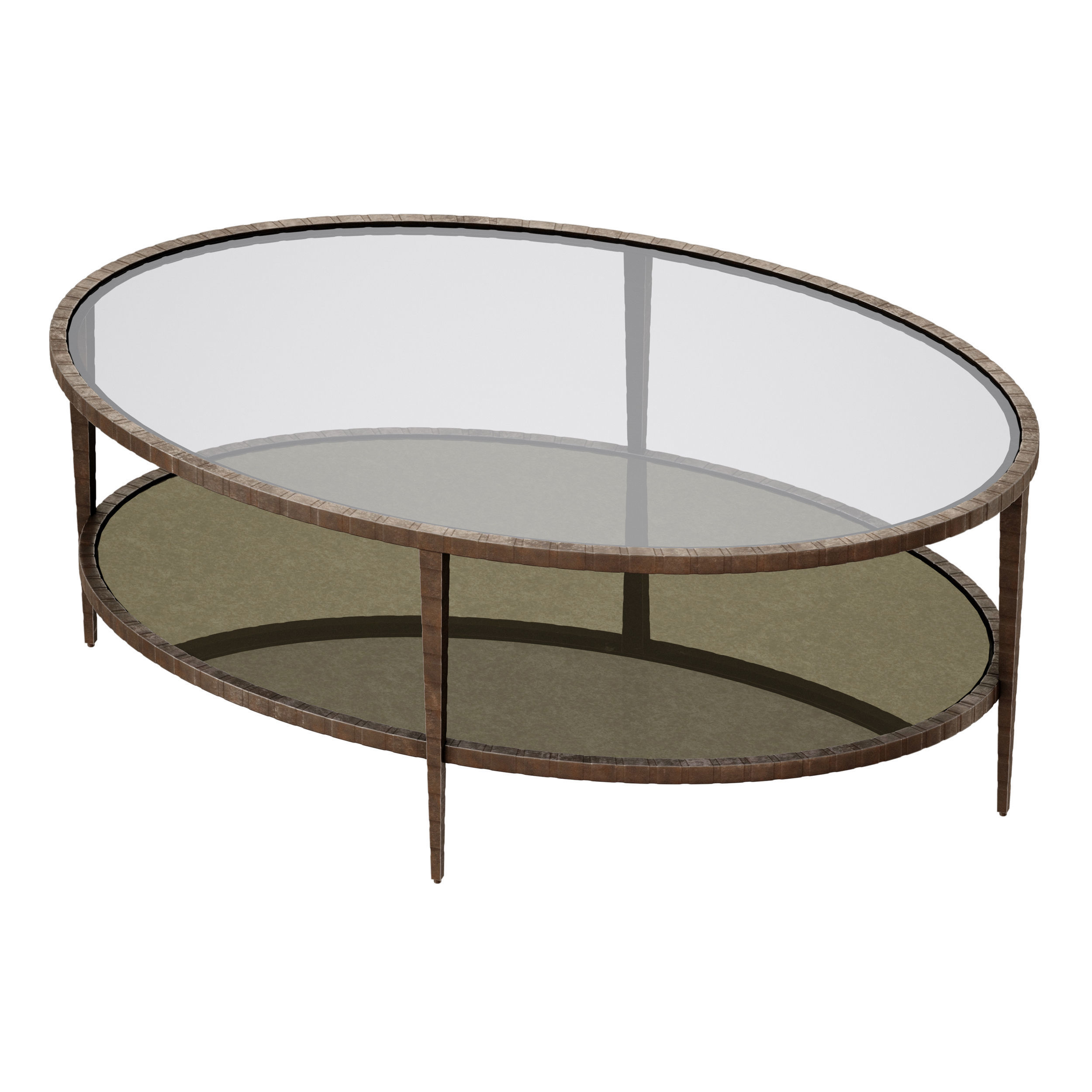 Clairemont Oval Coffee Table Crate and Barrel 3D model_7