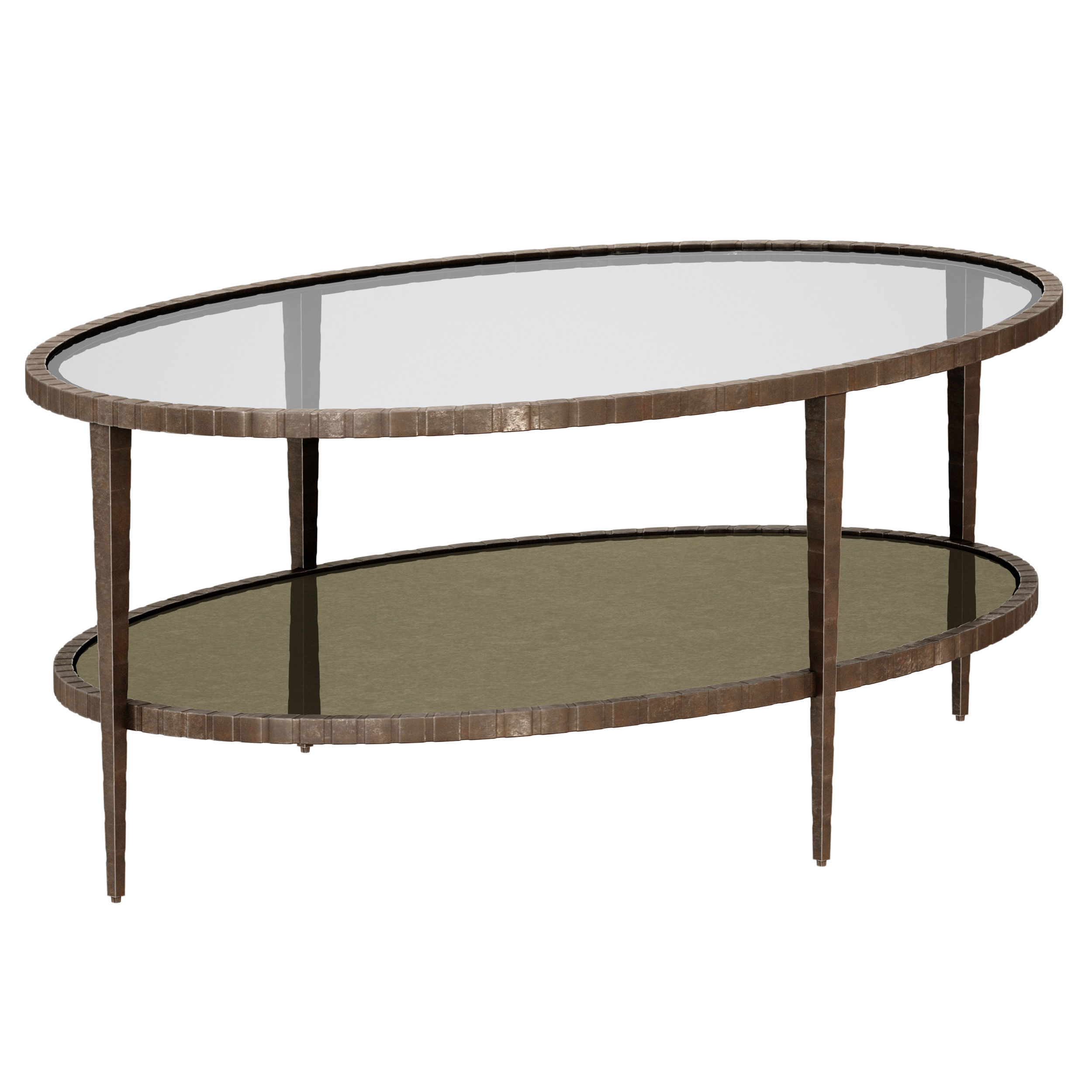 Clairemont Oval Coffee Table Crate and Barrel 3D model_2