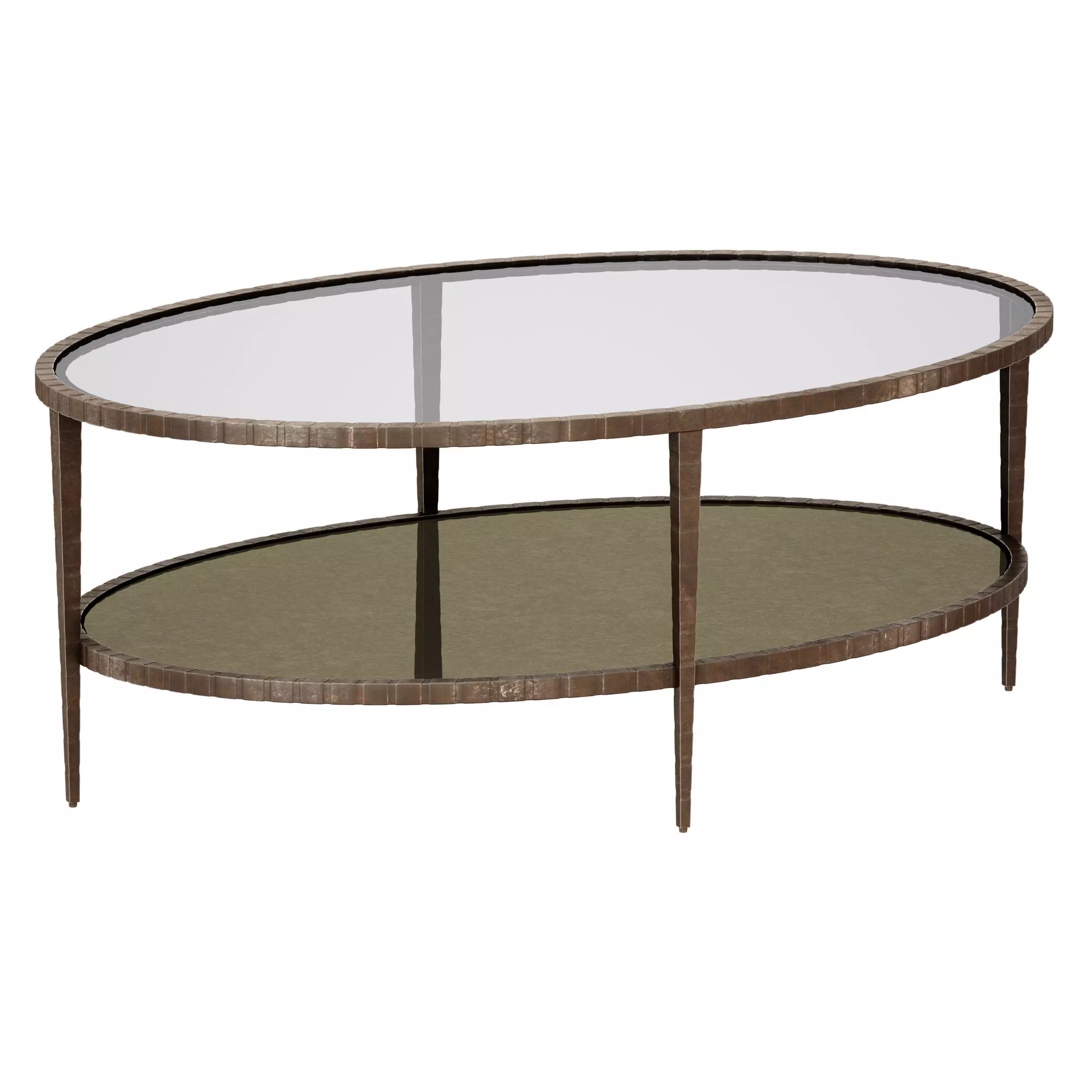 Clairemont Oval Coffee Table Crate and Barrel 3D model_0