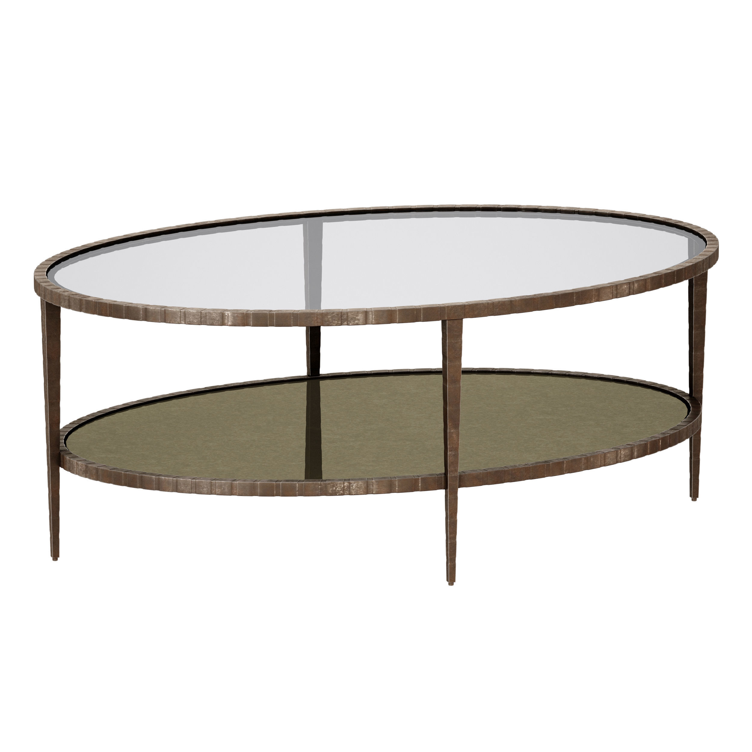 Clairemont Oval Coffee Table Crate and Barrel 3D model_4