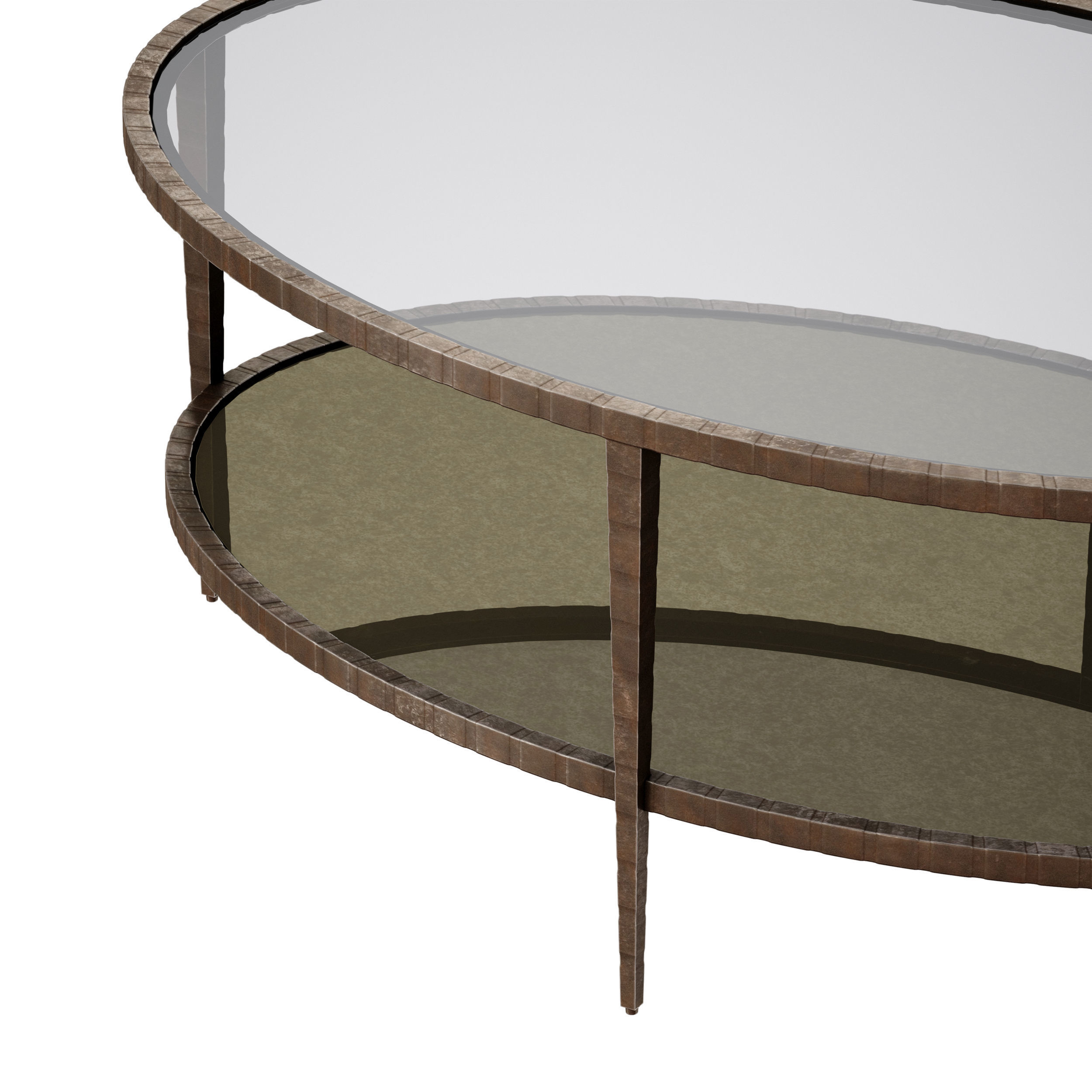 Clairemont Oval Coffee Table Crate and Barrel 3D model_8