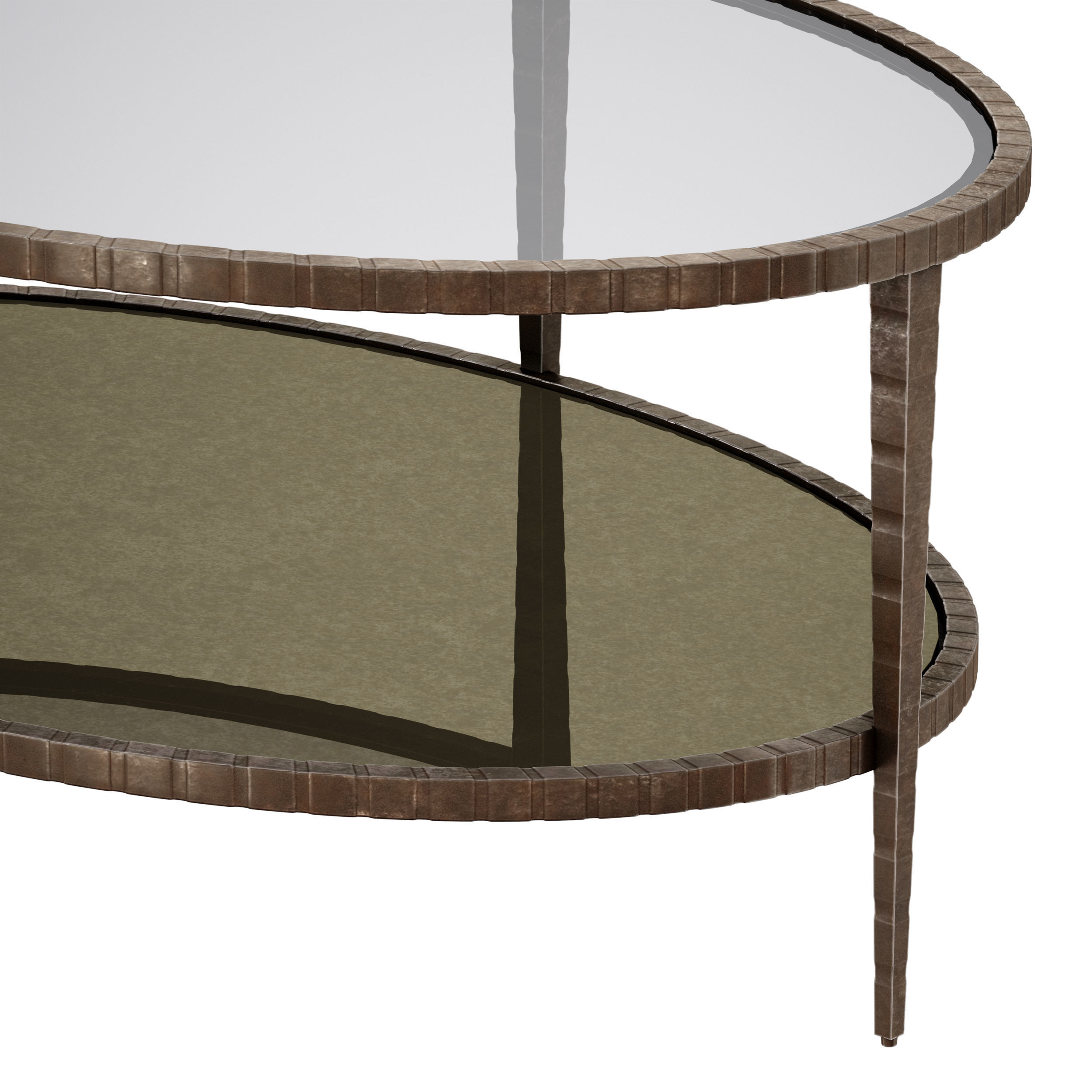 Clairemont Oval Coffee Table Crate and Barrel 3D model_10