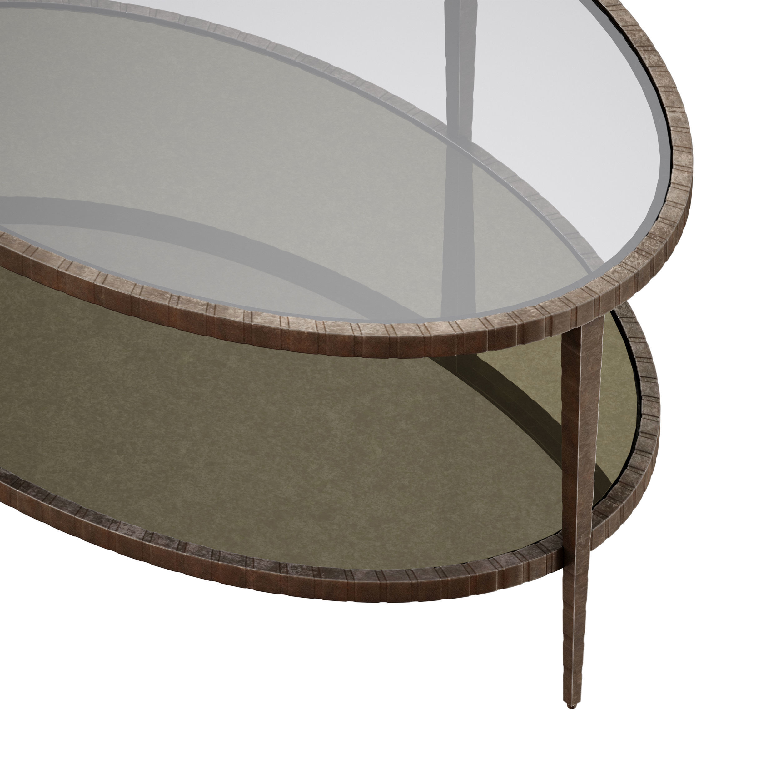 Clairemont Oval Coffee Table Crate and Barrel 3D model_9