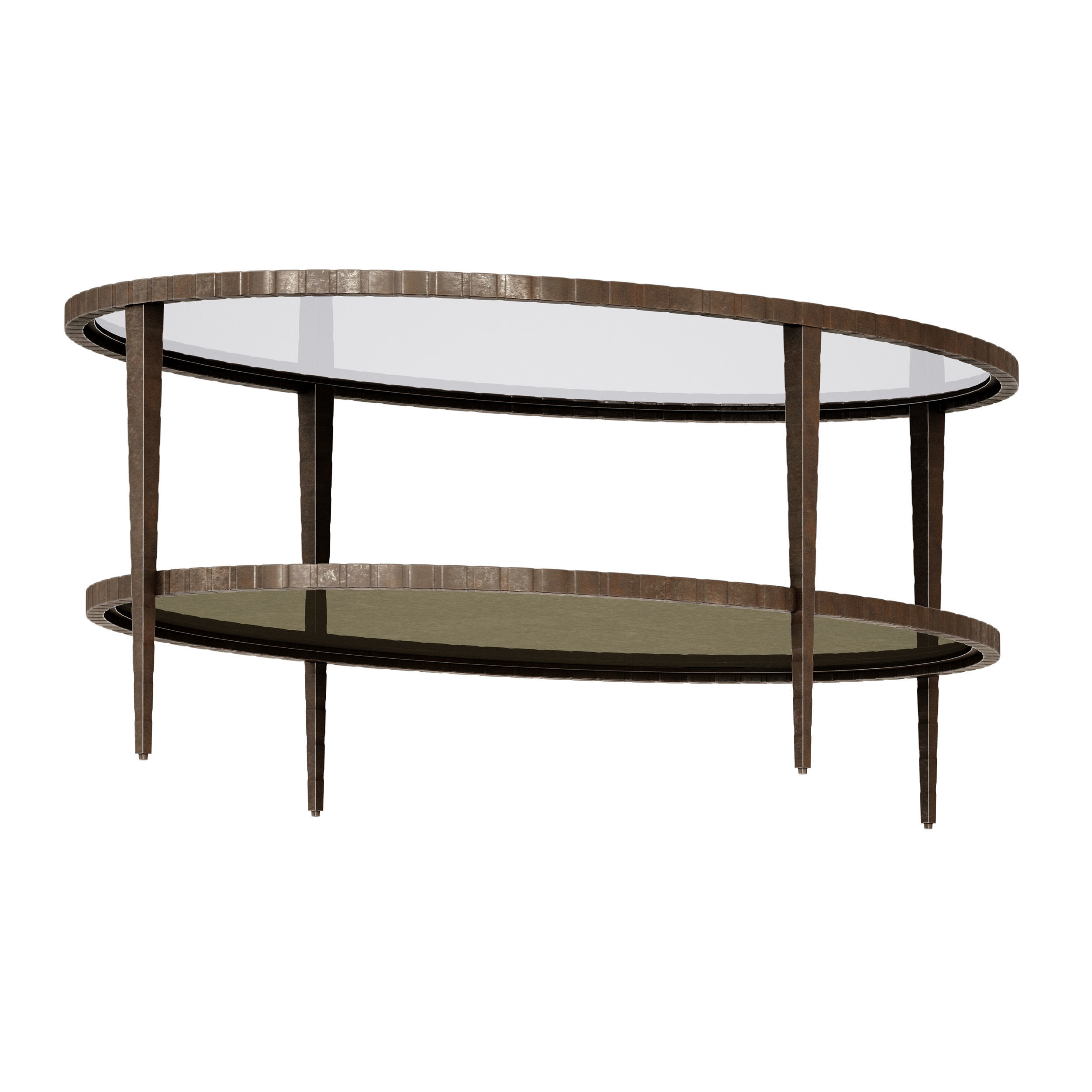 Clairemont Oval Coffee Table Crate and Barrel 3D model_3