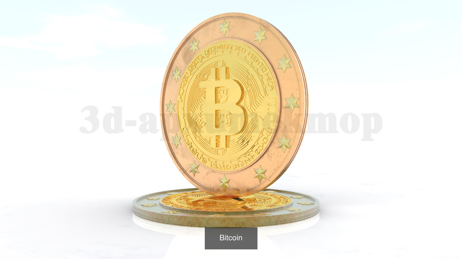 Bitcoin  Cryptocurrency 3D Model Collection_6