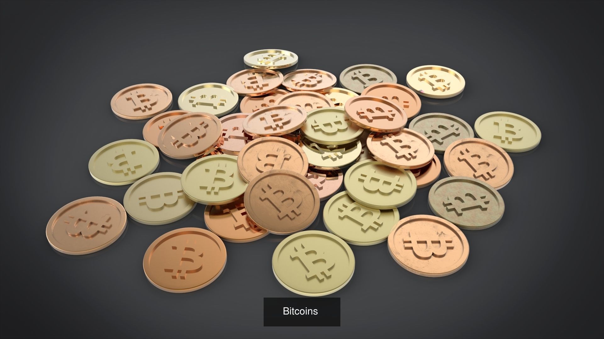 Bitcoin  Cryptocurrency 3D Model Collection_5